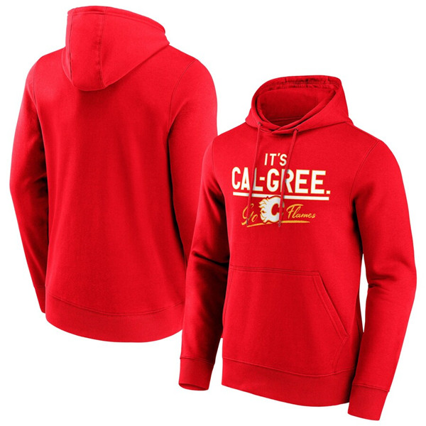 Men's Calgary Flames Red Hometown Graphic Hoodie - Click Image to Close